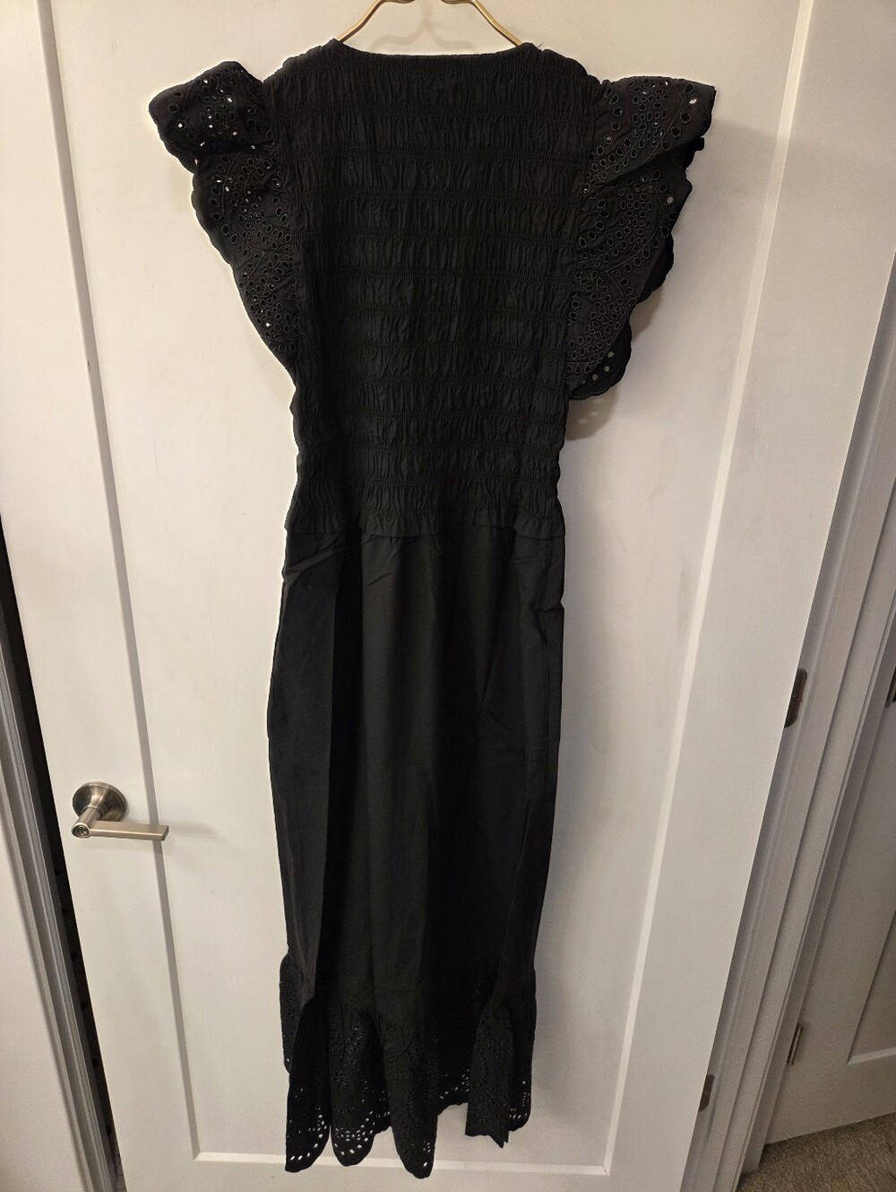 NWT-Calypso St. Barth Flutter Sleeve Eyelet Detail Cotton/Tencel Midi Dress- XL - Picture 10 of 16